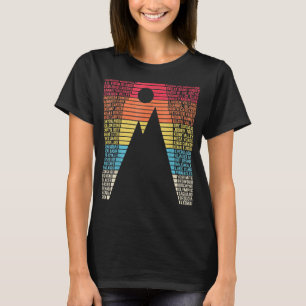 62 National Parks Map List US Park Vintages Campin T-Shirt