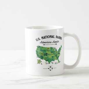 62 Nationalparks Karte Us Park Vintage Camping Wan Kaffeetasse