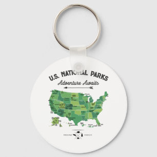 62 Nationalparks Karte Us Park Vintage Camping Wan Schlüsselanhänger