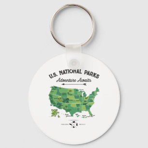62 Nationalparks Karte Us Park Vintage Camping Wan Schlüsselanhänger