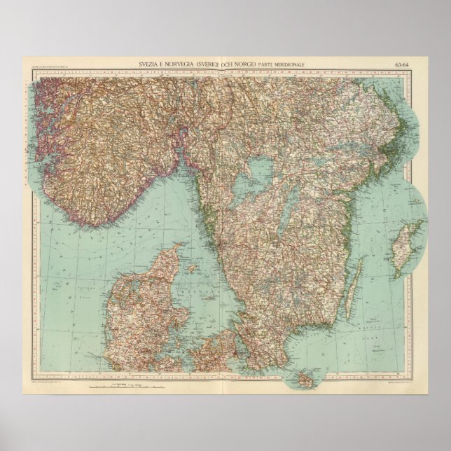 6364 Schweden, Südnorwegen Poster (Vorne)