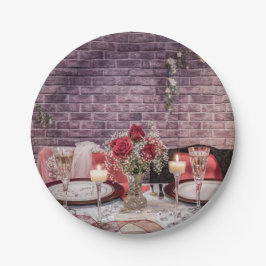 6371-Braut- und Hochzeitstisch Pappteller