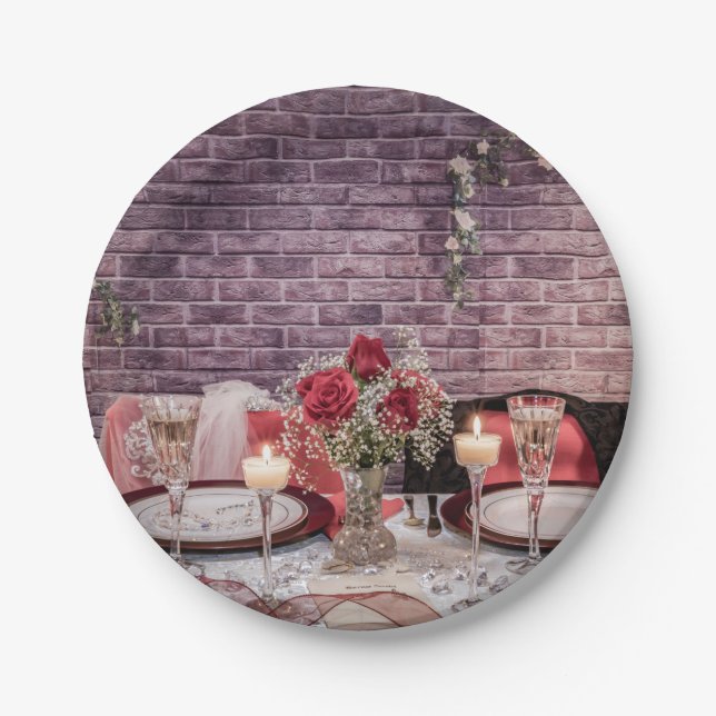 6371-Braut- und Hochzeitstisch Pappteller (Vorderseite)