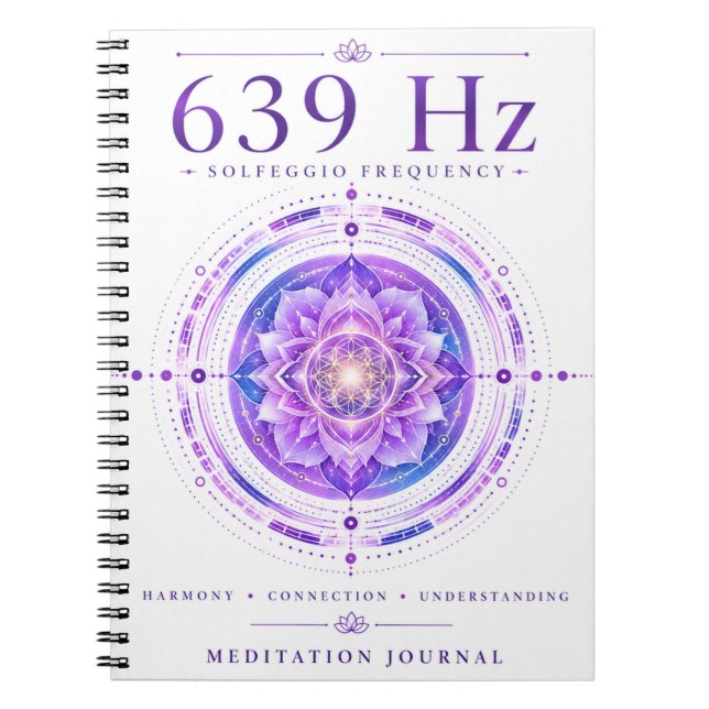 639 Hz Solfeggio-Frequenz Notizbuch – Harmony & Co Notizblock (Vorderseite)