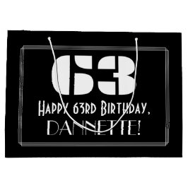 63. Geburtstag ~ Art Deco Inspiriert Look "63" + N Große Geschenktüte