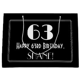 63. Geburtstag: Art Deco Inspiriert Stil "63", Nam Große Geschenktüte