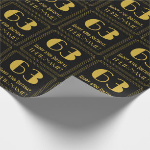 63. Geburtstag ~ Art Deco inspiriertes Aussehen "6 Geschenkpapier