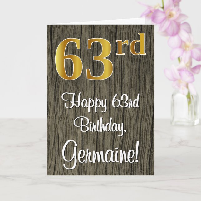 63. Geburtstag: Elegante Imitate Gold Look #, Imit Karte (Orchidee)