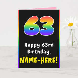 63. Geburtstag: Farbiger Regenbogen # 63, Individu Karte