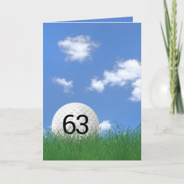63. Geburtstag, Golfball im Gras Karte