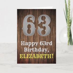 63. Geburtstag: Inspirierter Country Western Look, Karte