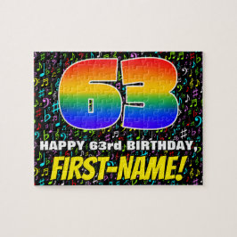 63. Geburtstag — Spaß, farbenfrohe Musiksymbole & Puzzle