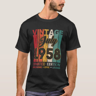 63 Geburtstag Vintag Juli 1958 Phantastisch Episch T-Shirt