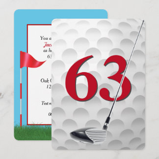 63. Geburtstags-Golf-Themenparty Einladung