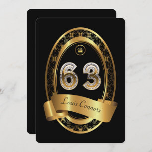 63., Geburtstags-Party-Frauenmann, elegante Farbe Einladung