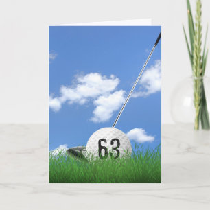 63. Geburtstagsgolfball im Gras Karte