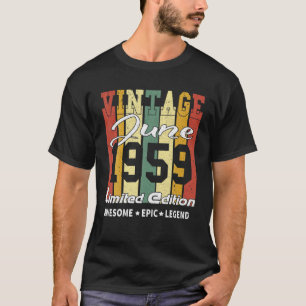 63 Jahre alt Vintag Juni 1959Limited Edition 63. T-Shirt