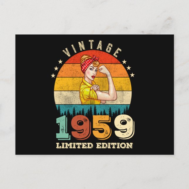 63 Jahre alte Frauen Tag 1959 Vintag 63. Geburtsta Postkarte (Vorderseite)
