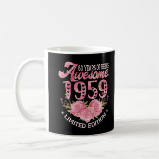 63-jähriges Pink Vintag 1959 Tagesgeschenk 63. Geb Kaffeetasse