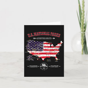 63 National Parks Karte - Vintage Amerikanische Fl