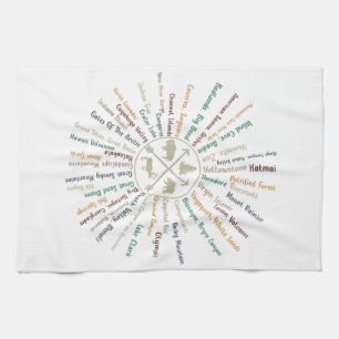 63 National Parks Map zeigt US Park Vintag Campin Geschirrtuch