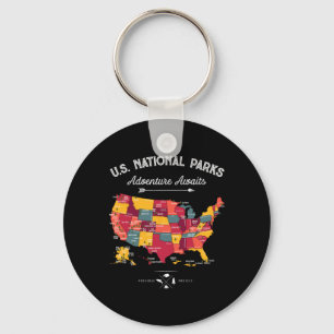 63 Nationalparks Karte Us Park Retro Vintage Campi Schlüsselanhänger