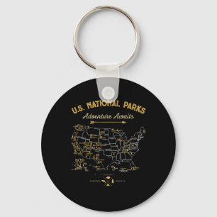 63 Nationalparks Karte Us Park Retro Vintage Campi Schlüsselanhänger