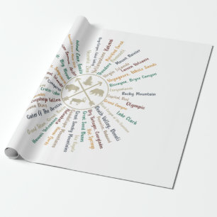63 Nationalparks Kartengeschenke US Park Vintage C Geschenkpapier