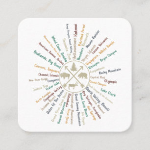 63 Nationalparks-Kartengeschenke US-Park Vintage-C Quadratische Visitenkarte
