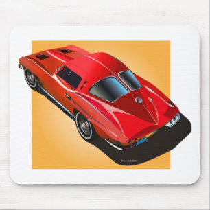 63 Rotgelb im Spaltfenster Mousepad