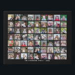 63 Square Foto Collage Grid mit Text - schwarz Künstlicher Leinwanddruck<br><div class="desc">Verwenden Sie 63 SQUARE-Fotos,  um eine persönliche Foto-Collage zu erstellen. Dieses moderne,  saubere Layout enthält einen Textblock in einem serifenlosen Schriftart,  um einen Familiennamen oder einen Namen hinzuzufügen. Die Hintergrundfarbe kann im Anpassungsbereich geändert werden. ***Beste Ergebnisse für dieses mehrteilige Foto-Layout - Ihre Fotos vor dem Hochladen in Quadrate schneiden.***</div>