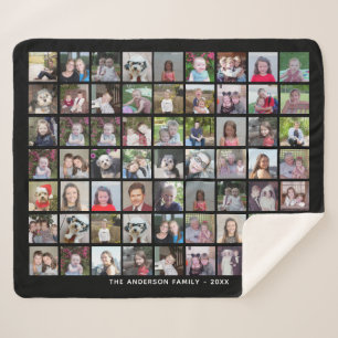 63 Square Foto Collage Grid mit Text - schwarz Sherpadecke