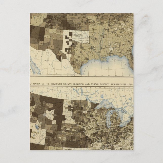 63 Steuern, Verschuldung 1890 Postkarte (Vorderseite)