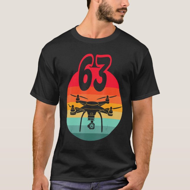 63rd Birthday I Retro Remote Control Drones With C T-Shirt (Vorderseite)