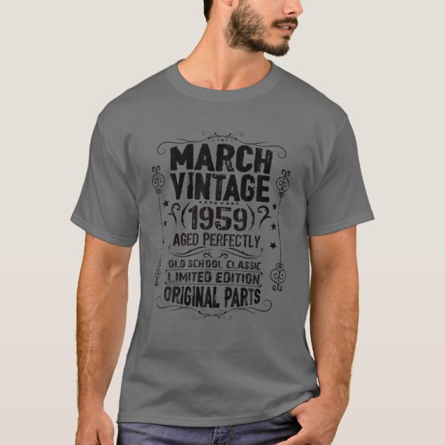 63Rd Birthday March 1959 Pisces Girl Aries Man Vin T-Shirt (Vorderseite)