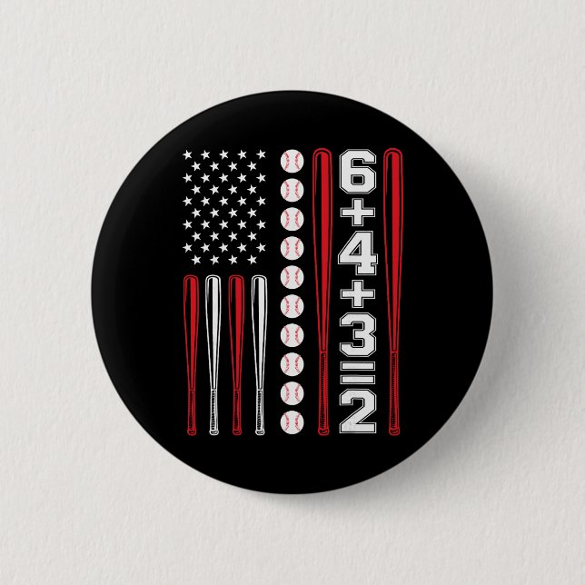 643 Sell Math Player Pitcher Boys Funny American F Button (Vorderseite)