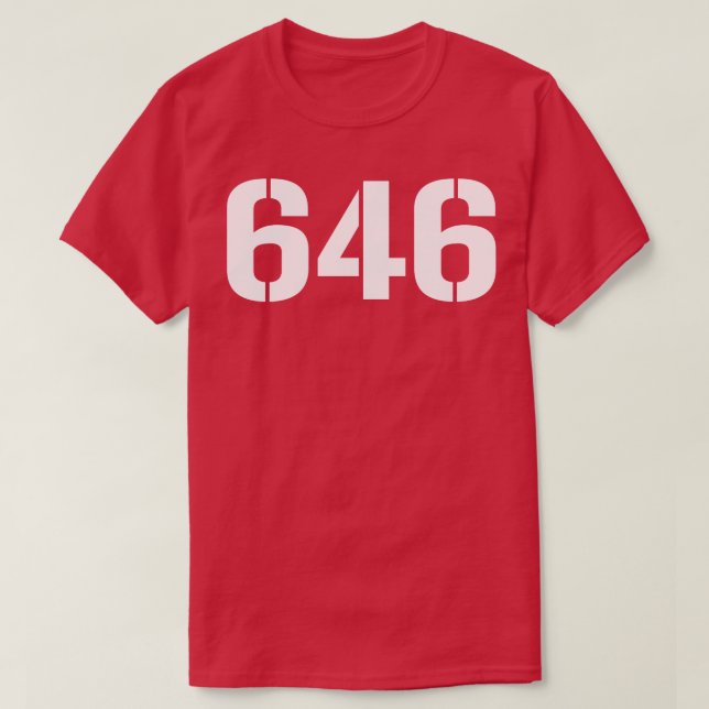 646 Weißer Text T-Shirt (Design vorne)