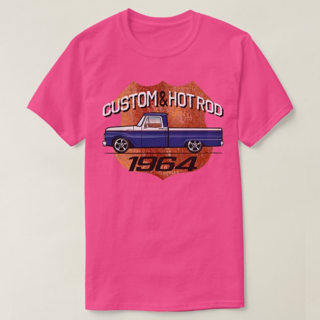 64 Benutzerdefiniert Blau und Weiß T-Shirt (Design vorne)