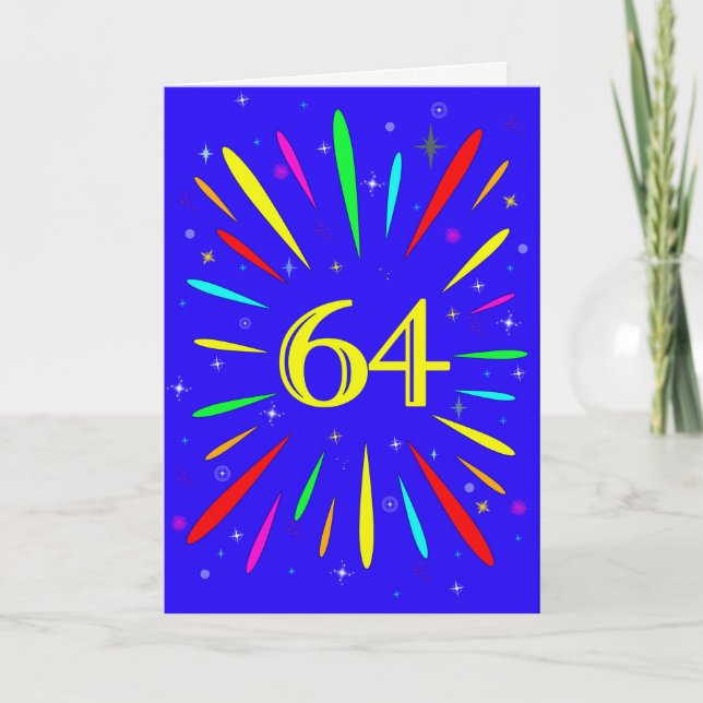 64. Birthday Explosion Card Karte (Vorderseite)