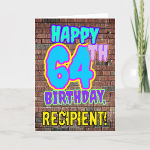 64. Geburtstag - Spaß, Urban Graffiti Inspiriert L Karte