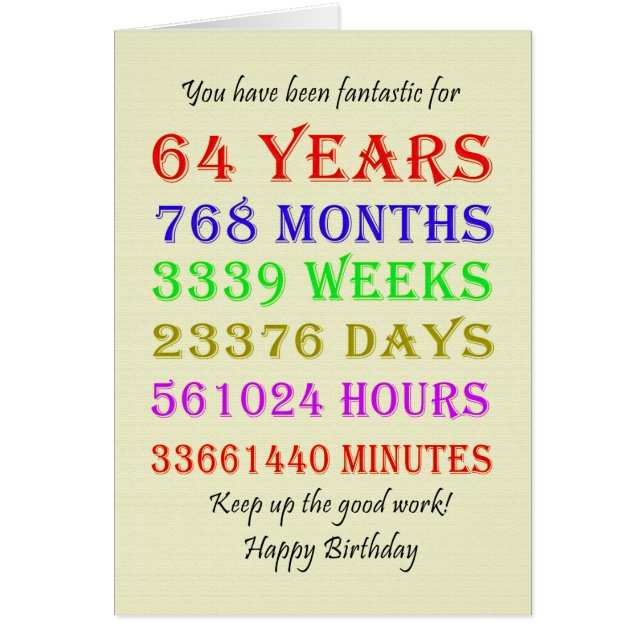 64. Geburtstagsfeiertage (Vorne)