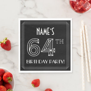 64. Geburtstagsparty: Art-Déco-Stil + Individuelle Serviette