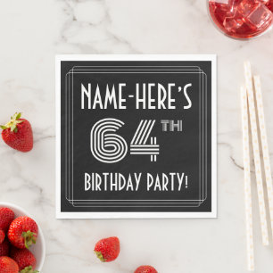 64. Geburtstagsparty: Art-Déco-Stil + Individuelle Serviette