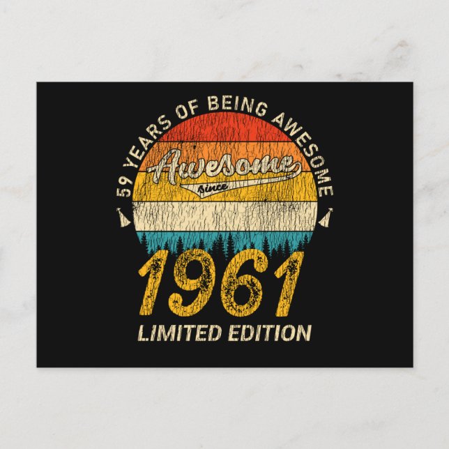 64 Jahre alt 1961 Retro Phantastisch 64. Geburtsta Postkarte (Vorderseite)