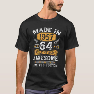 64 Jahre alt Made in 1957 Limited Edition 64th Bir T-Shirt