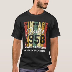64 Jahre alt Vintag Juli 1958 Limited Edition 64T T-Shirt