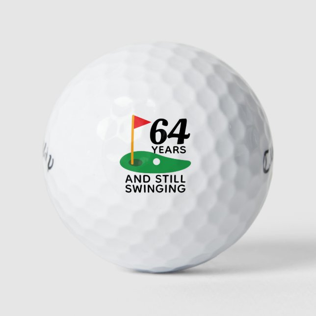 64 Jahre und immer noch schwingend Sonne 64. Gebur Golfball (Vorderseite)