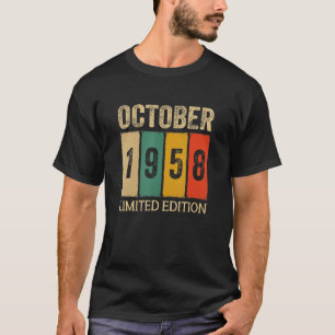 64 Jahre Vintager Oktober 1958 Oktober Geburtstag T-Shirt