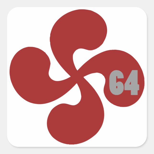 64 Lauburu Quadratischer Aufkleber (Vorderseite)