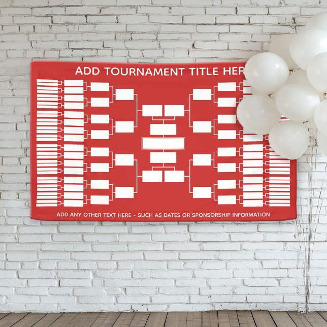 64 Team - Turnierhalterung - kann Farbe ändern Banner (Custom Tournament Bracket Banner)